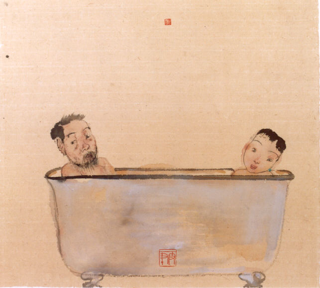 Husband And Wife In the Bath by Li Jin